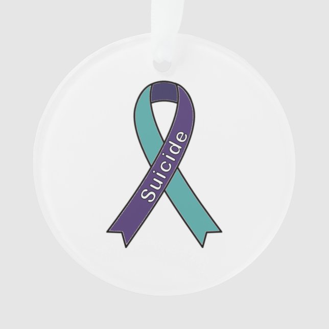 Cause Ribbon Suicide Ornament (Front)