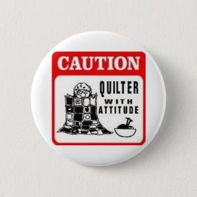 Caution 2 Inch Round Button (Front)