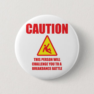 Caution 2 Inch Round Button