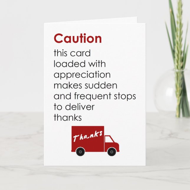 Caution - a funny thank you poem (Front)