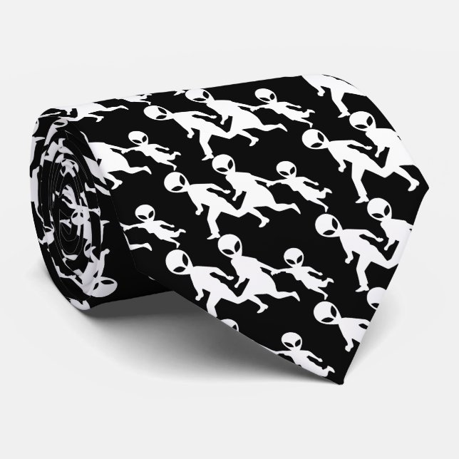 Caution Alien Immigration Funny Border Sign Parody Tie (Rolled)