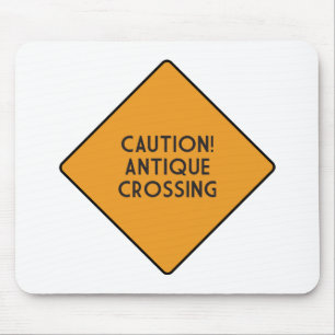 Caution! Antique Crossing Mouse Pad