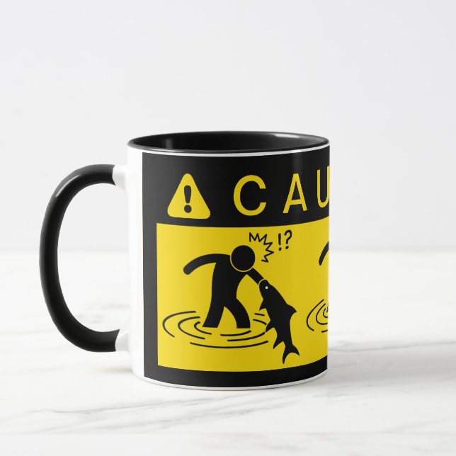 Caution: Attack Fish Mug (Left)
