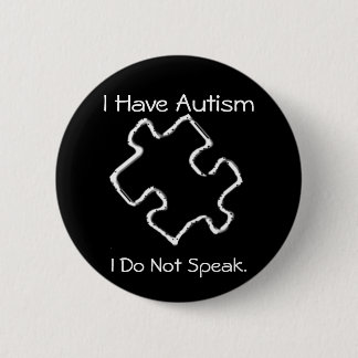 Caution Autism 2 Inch Round Button