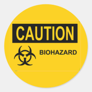 CAUTION Biohazard Classic Round Sticker