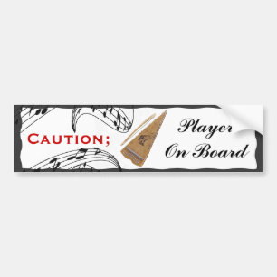 CAUTION; BOWED PSALTERY ON BOARD-BUMPER STICKER