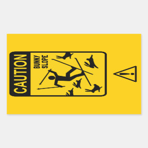 CAUTION: Bunny Slope - Humourous Ski Warning Sign Sticker