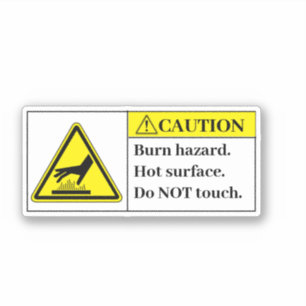 Caution Burn Hazard Label
