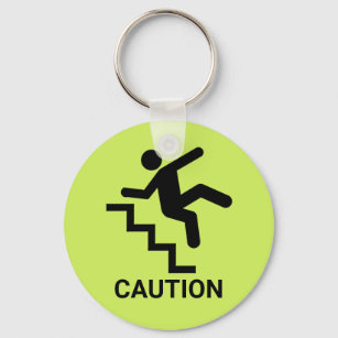 Caution Clumsy Keychain