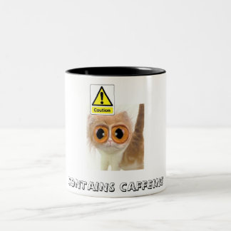 Caution: Contains Caffeine Two-Tone Coffee Mug