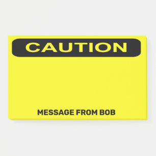 Caution Dayglow Yellow Personalize 10 x 6 Post-it Notes