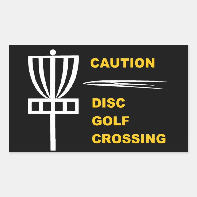 Caution Disc Golf Crossing Sticker (Front)