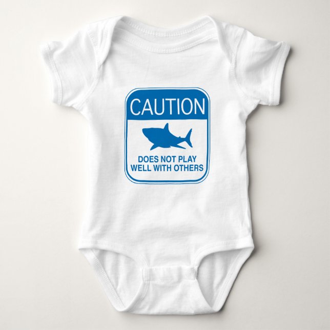 Caution – Does Not Play Well With Others Baby Bodysuit (Front)