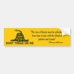 CAUTION "Don't Tread On Me" FLAG Bumper Sticker