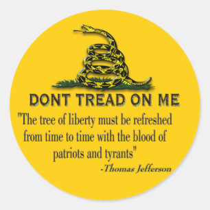 CAUTION "Don't Tread On Me" FLAG Classic Round Sticker