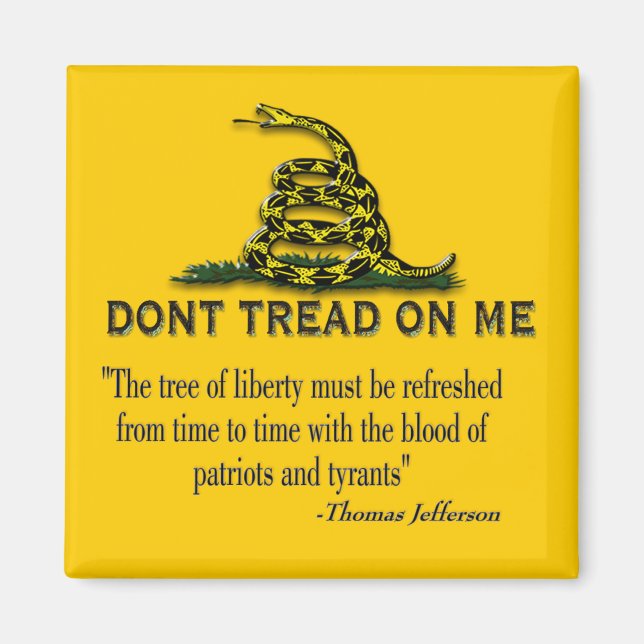 CAUTION "Don't Tread On Me" FLAG Magnet (Front)