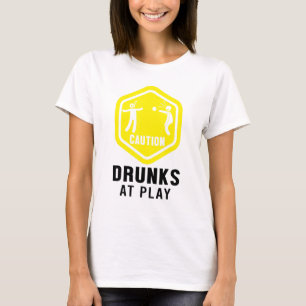 Caution Drunks At Play Beer Pong Beirut College Ga T-Shirt