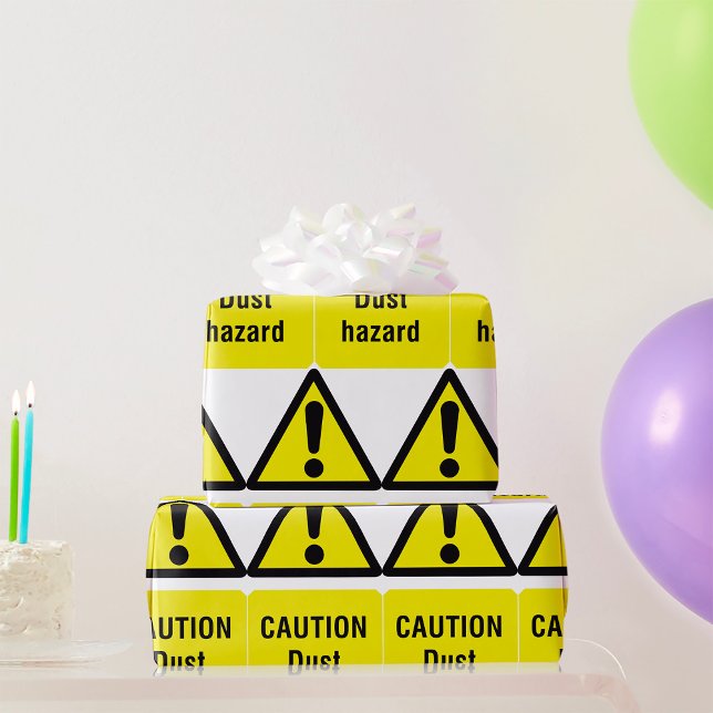 Caution Dust Hazard Sign Wrapping Paper (Creator Uploaded)