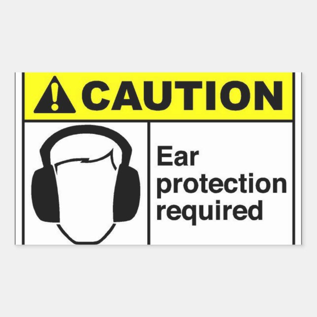 CAUTION Ear protection Sticker (Front)