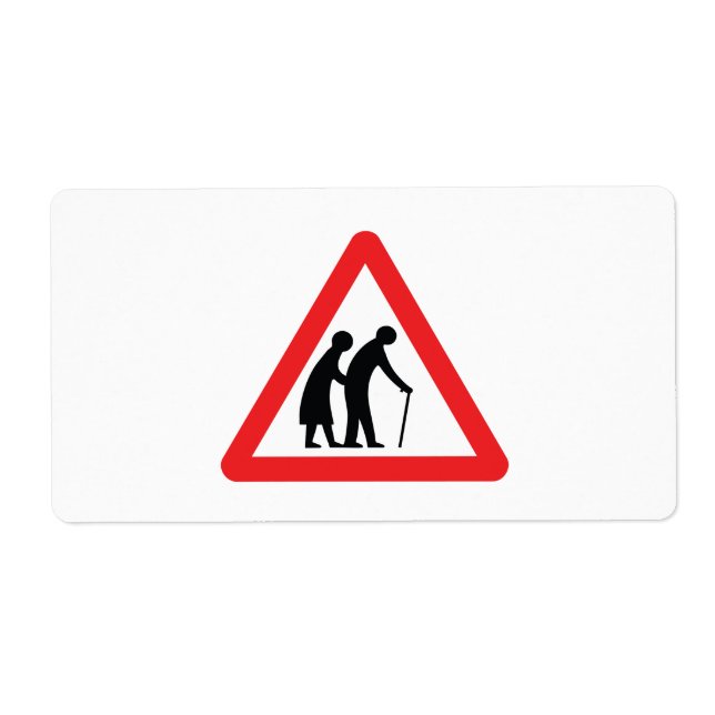 CAUTION Elderly People - UK Traffic Sign (Front)