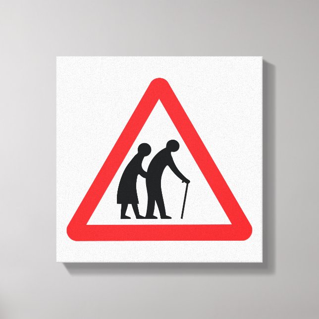 CAUTION Elderly People - UK Traffic Sign (Front)