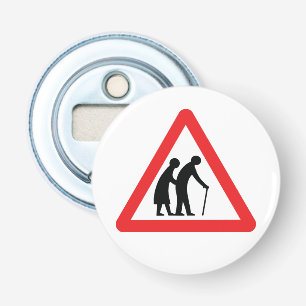 CAUTION Elderly People - UK Traffic Sign Bottle Opener