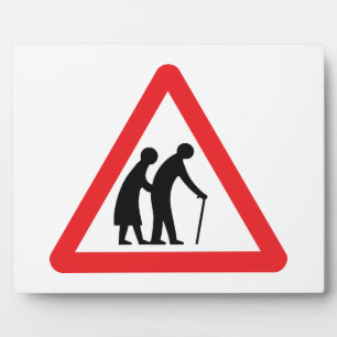 CAUTION Elderly People - UK Traffic Sign Plaque