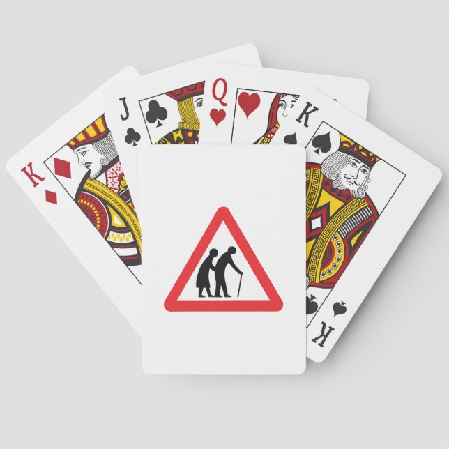 CAUTION Elderly People - UK Traffic Sign Playing Cards (Back)