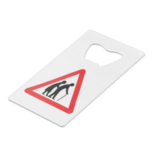 CAUTION Elderly People - UK Traffic Sign Wallet Bottle Opener