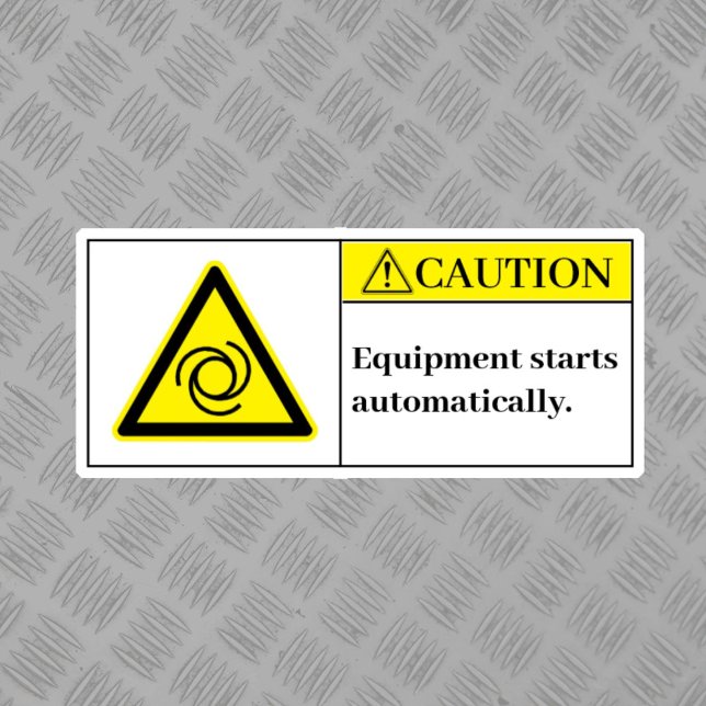 Caution Equipment Starts Label (Creator Uploaded)