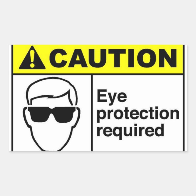 CAUTION Eye Protection Sticker (Front)