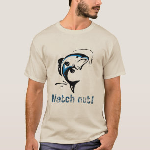 "Caution! Fishing Zone" - Fun design of a rod T-Shirt