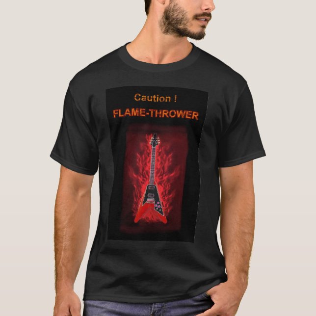 CAUTION FLAME THROWER T-Shirt (Front)