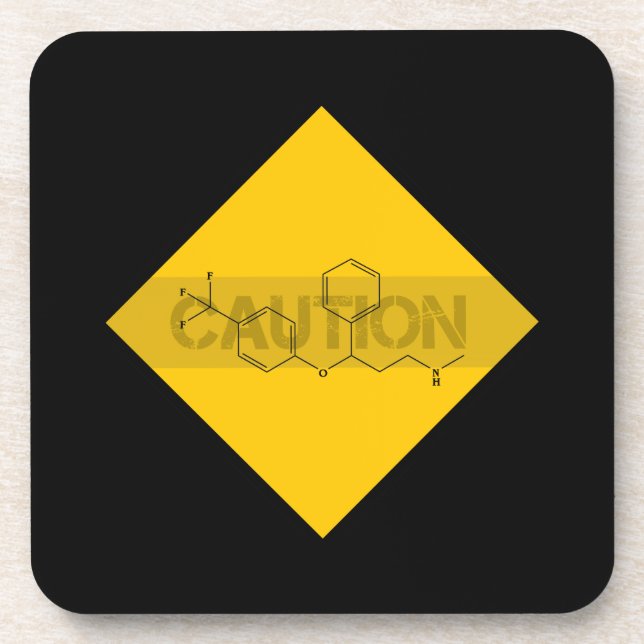 Caution: Fluoxetine Coaster (Front)