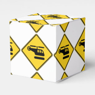 Caution Helicopter Sign Favor Box