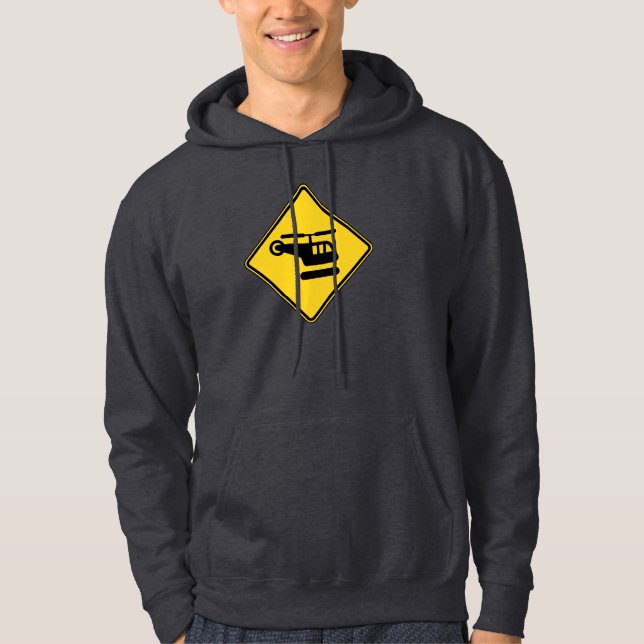 Caution Helicopter Sign Hoodie (Front)