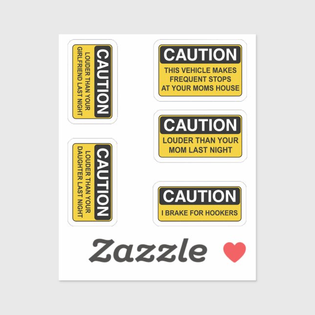 Caution Helmet Stiker Packs (Sheet)