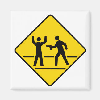 Caution High Crime Area Magnet