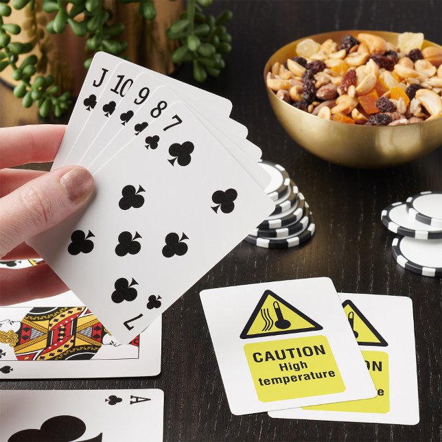 Caution High Temperature Sign Playing Cards (Creator Uploaded)