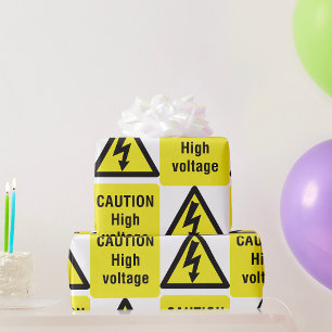 Caution High Voltage Wrapping Paper