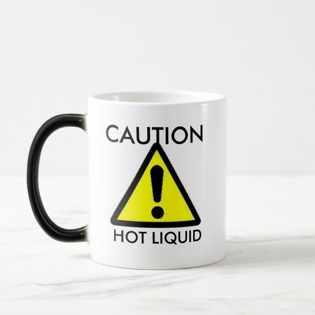 Caution: Hot Liquid Heat Sensitive Mug (Left)