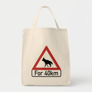 Caution Hyenas 2, Traffic Warning Sign, Namibia Tote Bag