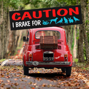 Caution, I Brake For (Animals), Car Decal
