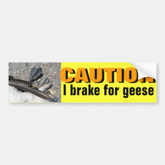 CAUTION: I BRAKE FOR GEESE bumper sticker
