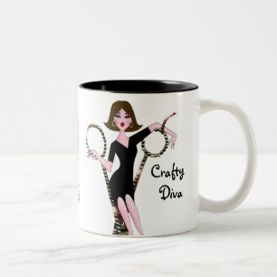 CAUTION: I Got Scissors & I Know How to Use Them! Two-Tone Coffee Mug