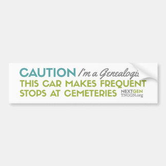 Caution I'm a Genealogist Bumper Sticker