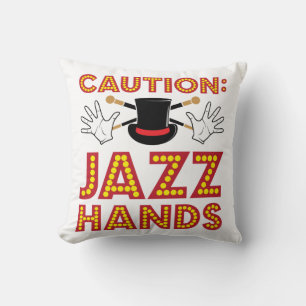 Caution Jazz Hands Dance Dancer Throw Pillow