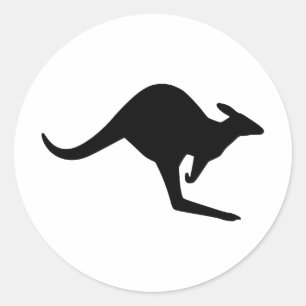 Caution Kangaroo Classic Round Sticker
