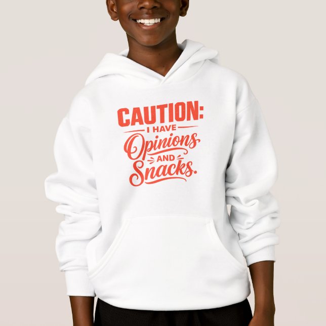 Caution  kids hoodie  (Front)