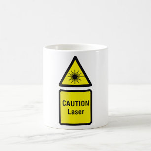 Caution Laser Warning Sign Coffee Mug